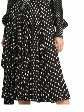 Marc Jacob Black & White Polka Dot Pleated Midi Skirt